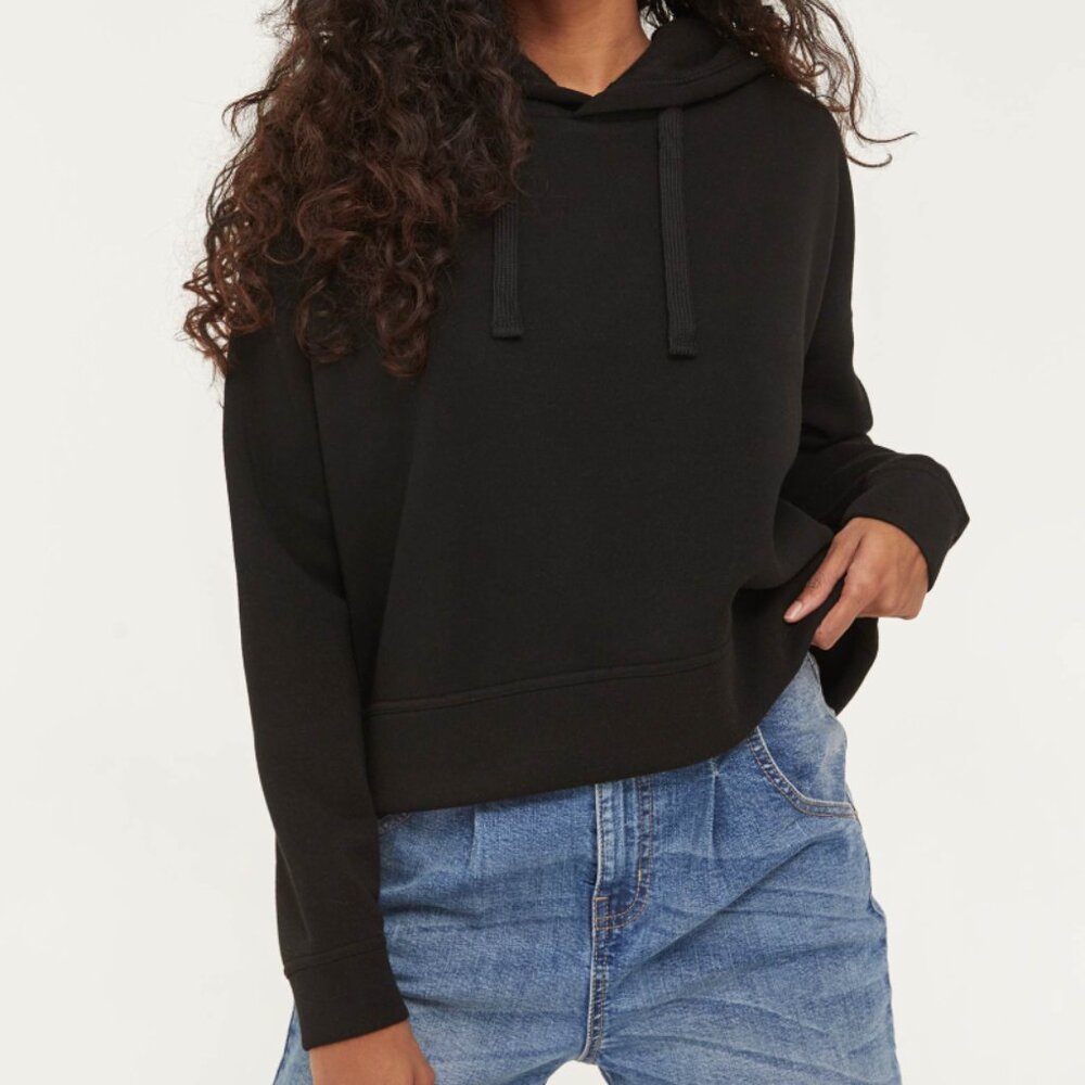 Cropped Fleece Hoodie